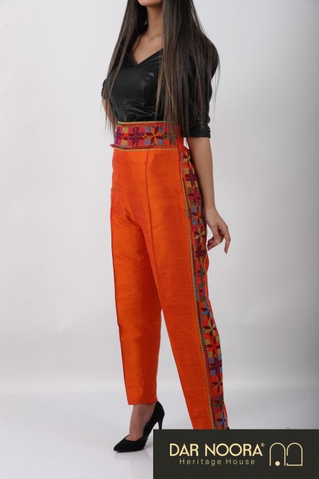 Orange Silk Trouser