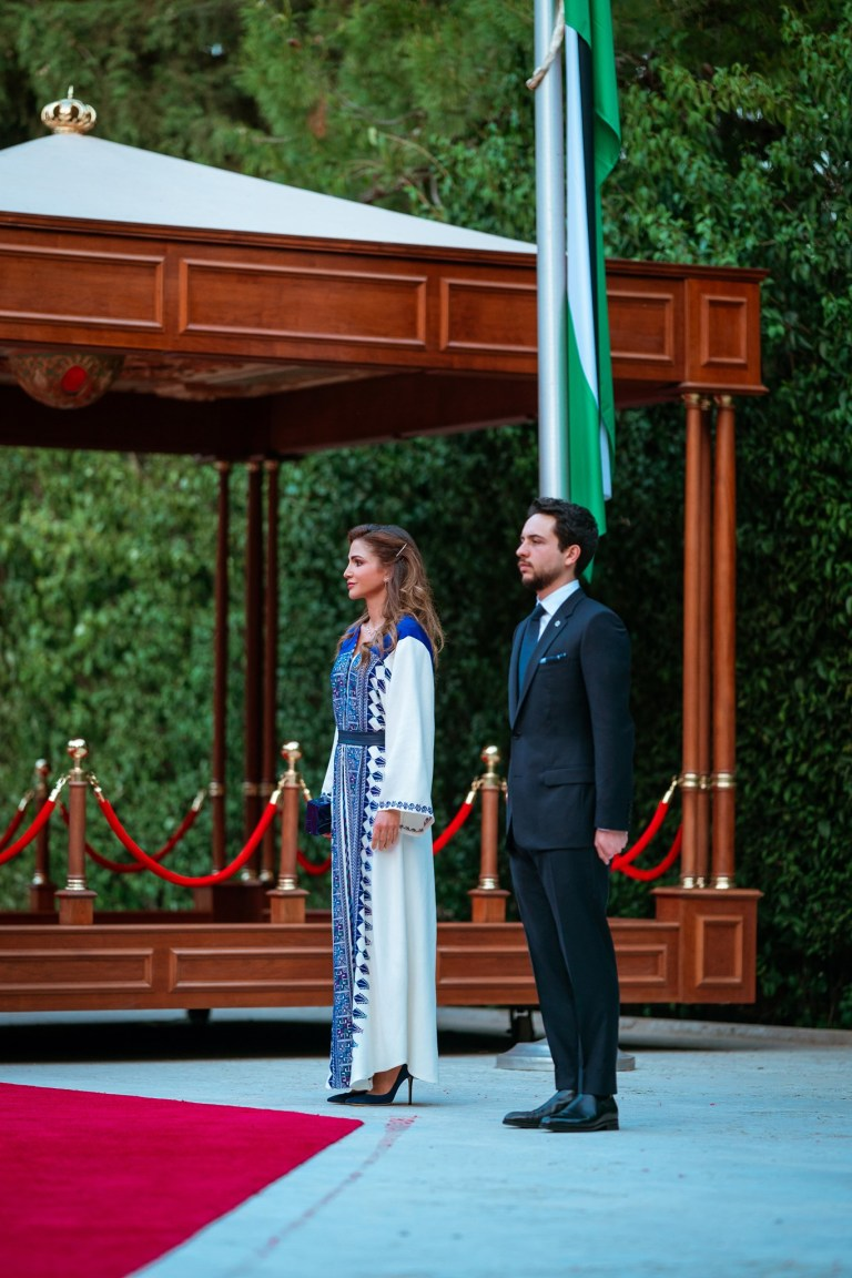 Queen Rania Was Impeccably-Dressed In Arab Designers at Jordan’s Independence Day Festivities